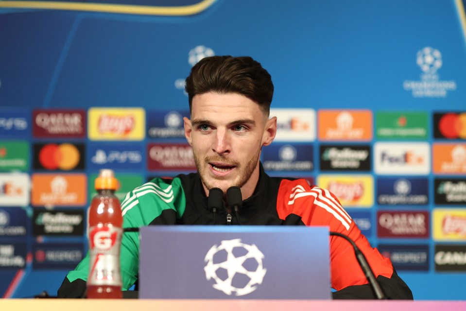 Declan Rice of Arsenal FC at a press conference.