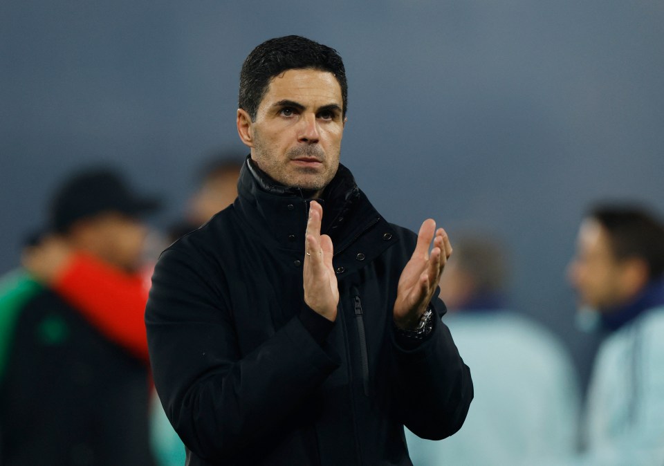 Mikel Arteta, Arsenal manager, clapping.