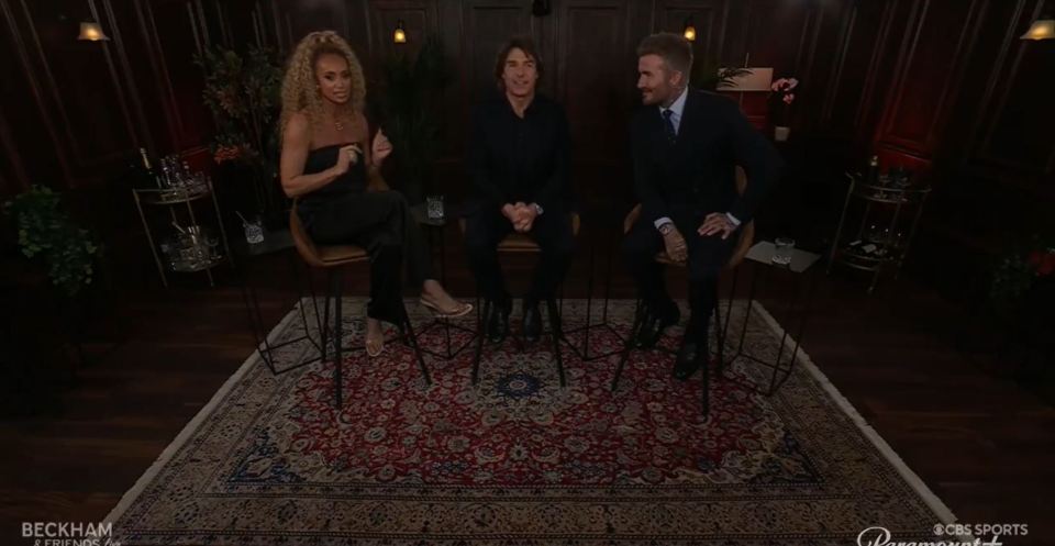 Three people sitting on stools for a talk show.